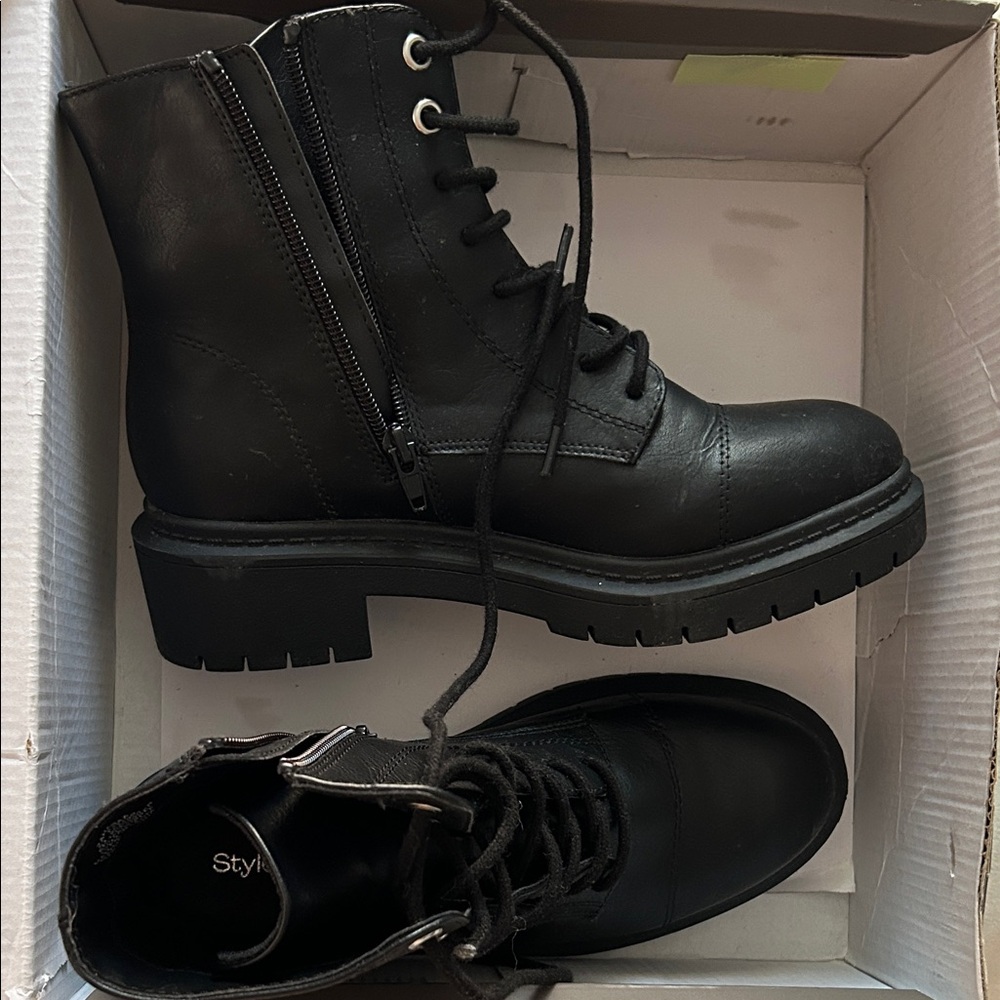 Style & Co. Black Combat Boots - Picture 6 of 8